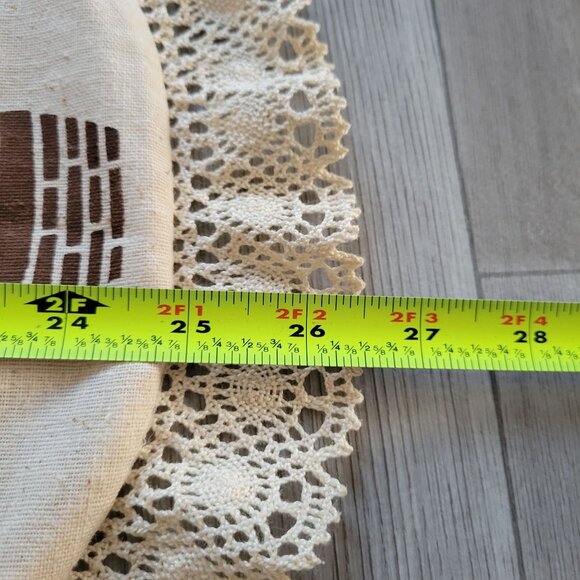 Vintage Handcrafted Lace-Trimmed Table Runners With Basket & Berry Design - Picture 3 of 10